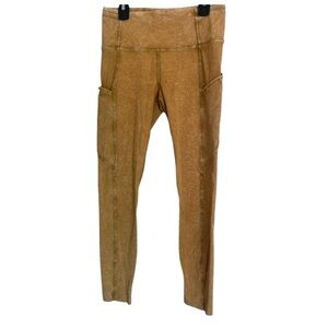 Lululemon Athletica Tan High-Waisted Leggings